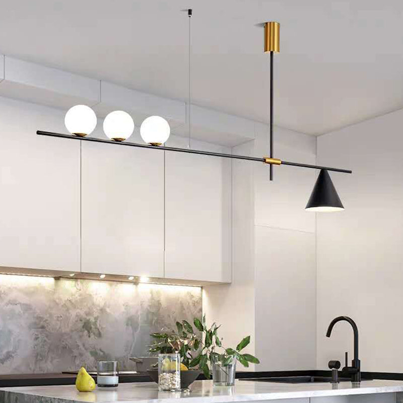 Einfachheit moderne Insel Hell weiße Glas Globus Schattenbeleuchtung für Esszimmer