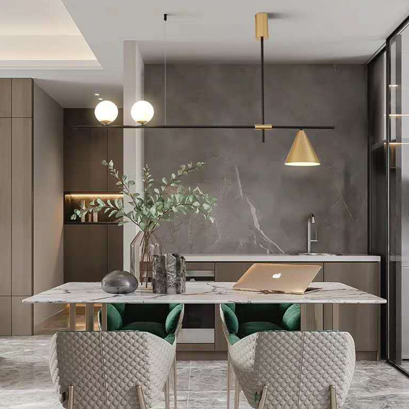 Einfachheit moderne Insel Hell weiße Glas Globus Schattenbeleuchtung für Esszimmer