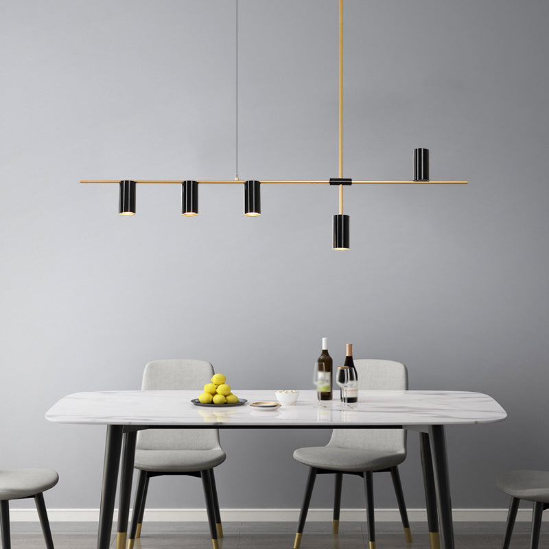 Modern Style Cylinder Island Light Fixtures Metal Pendant Light Fixtures