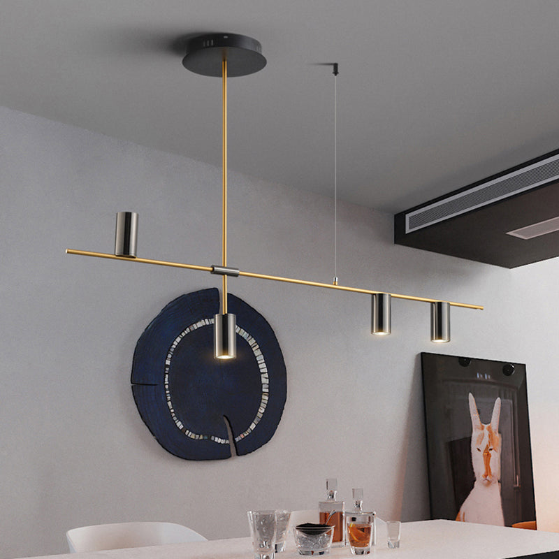 Modern Style Cylinder Island Light Fixtures Metal Pendant Light Fixtures