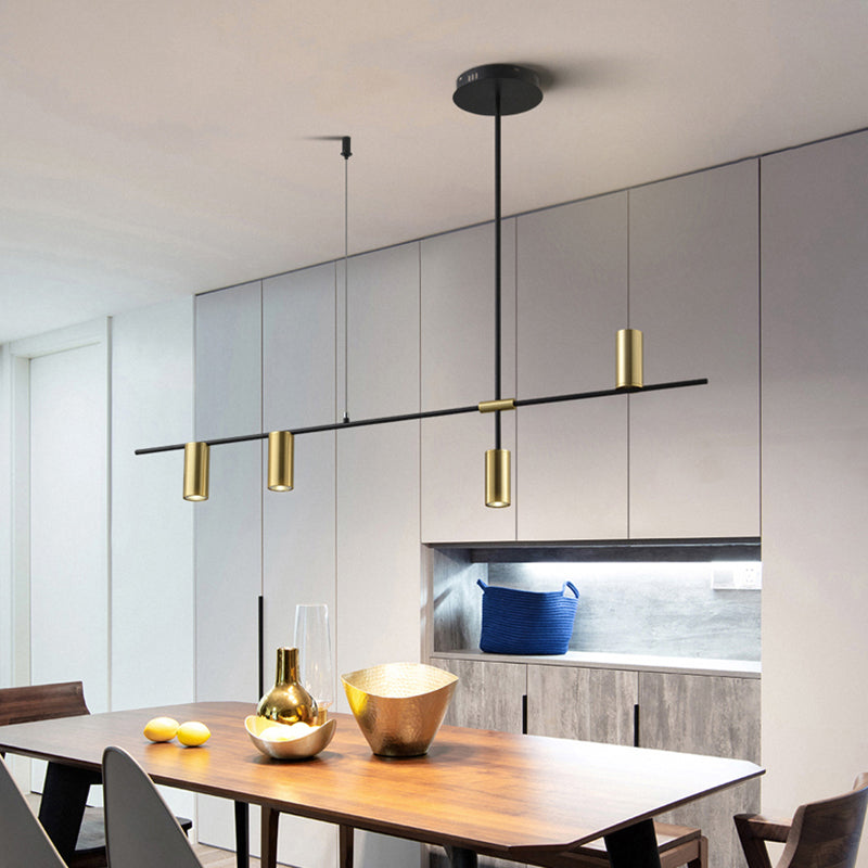 Modern Style Cylinder Island Light Fixtures Metal Pendant Light Fixtures