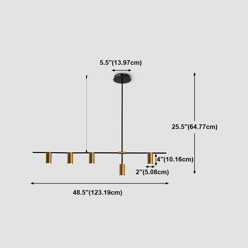 Modern Style Cylinder Island Light Fixtures Metal Pendant Light Fixtures