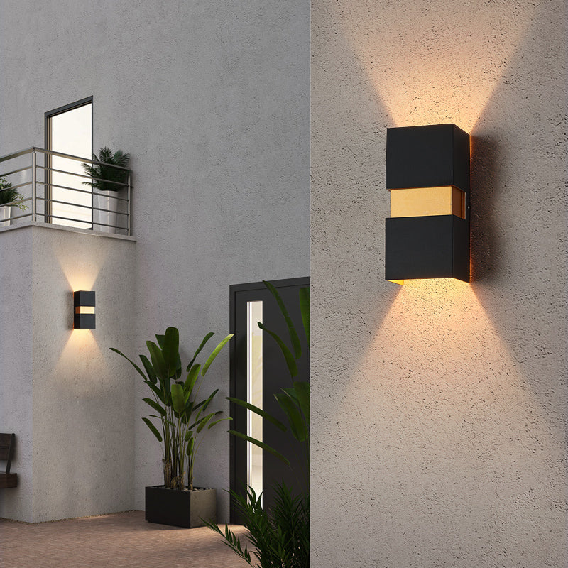 Moderne Stil Aluminium Wandleuchte Quader 2 Leuchten LED -Wandleuchten für draußen