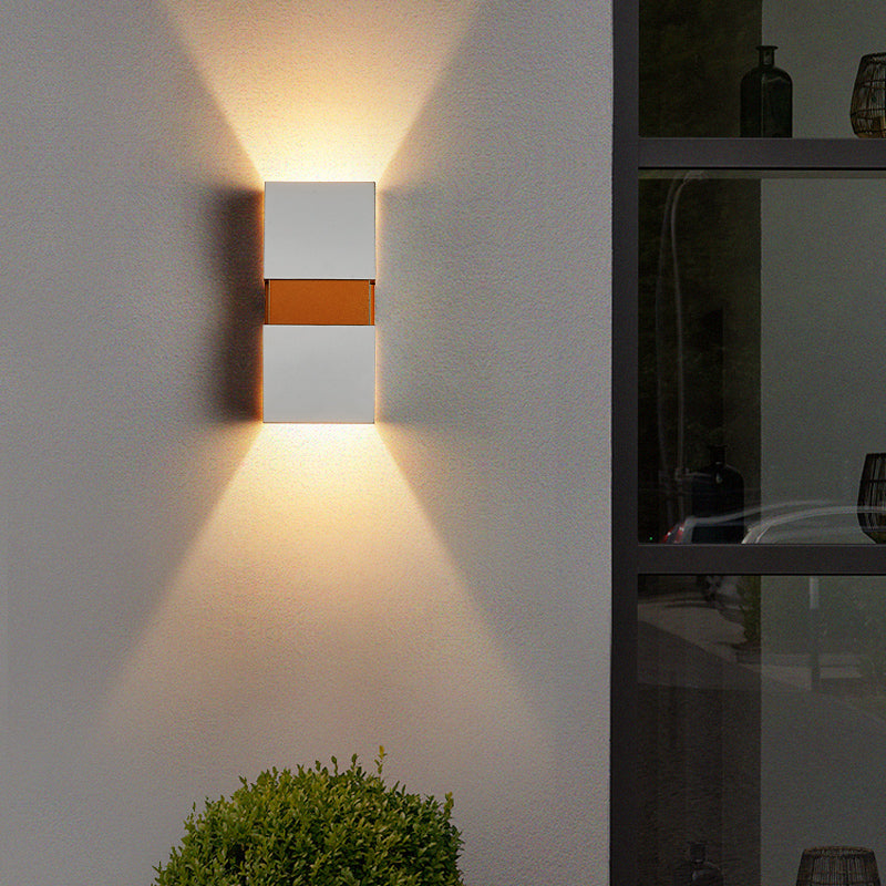 Moderne Stil Aluminium Wandleuchte Quader 2 Leuchten LED -Wandleuchten für draußen