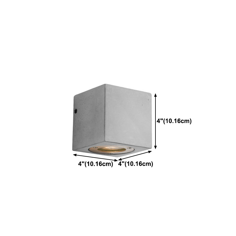 Waterproof Cement Wall Light Fixture Modern Style Wall Sconce Light in Gray