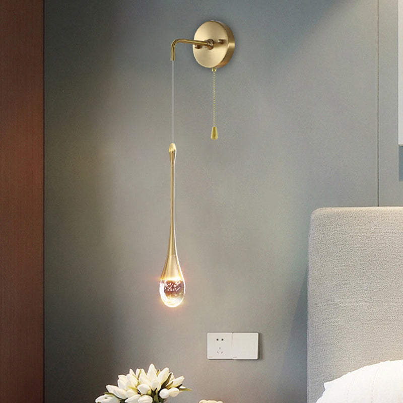 Unique Shape Crystal Wall Light Modern Style 1 Light Wall Mount Light for Bedroom