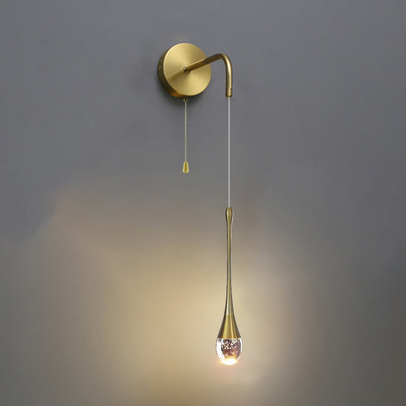 Unique Shape Crystal Wall Light Modern Style 1 Light Wall Mount Light for Bedroom