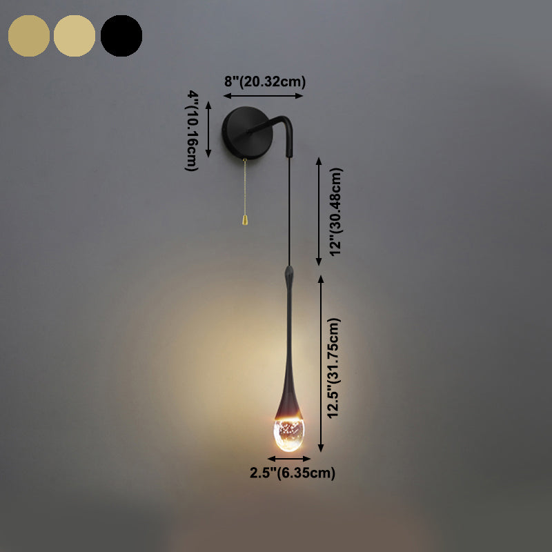 Unique Shape Crystal Wall Light Modern Style 1 Light Wall Mount Light for Bedroom