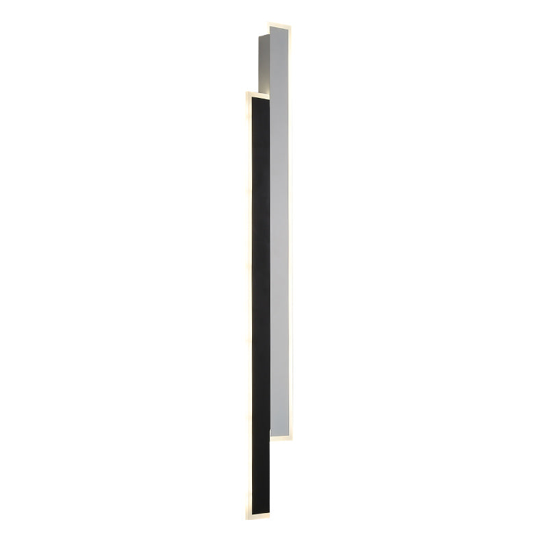 Metal Linear Shape Wall Light Modern 2-Lights Wall Mounted Light Fixture in Black