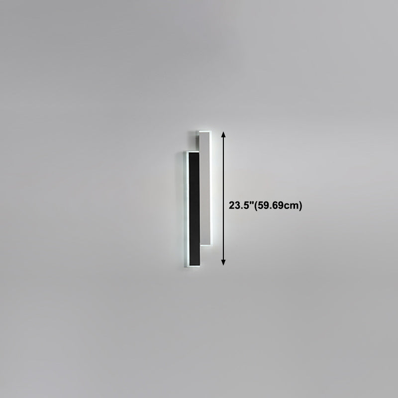 Metal Linear Shape Wall Light Modern 2-Lights Wall Mounted Light Fixture in Black