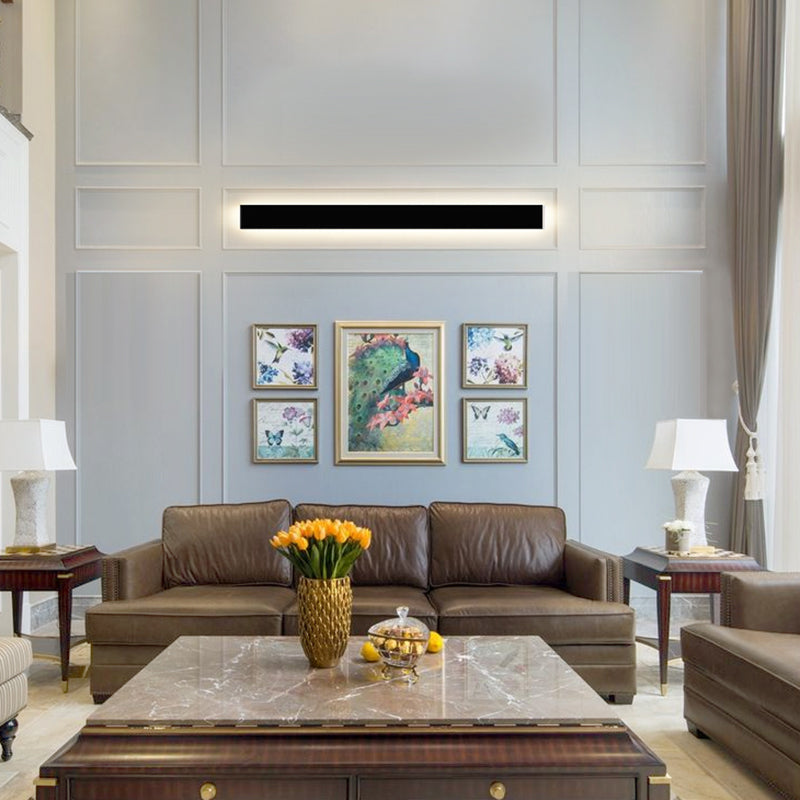 Metall lineare Formwandlicht moderne 1 leichte Wandmontageleuchte in Schwarz