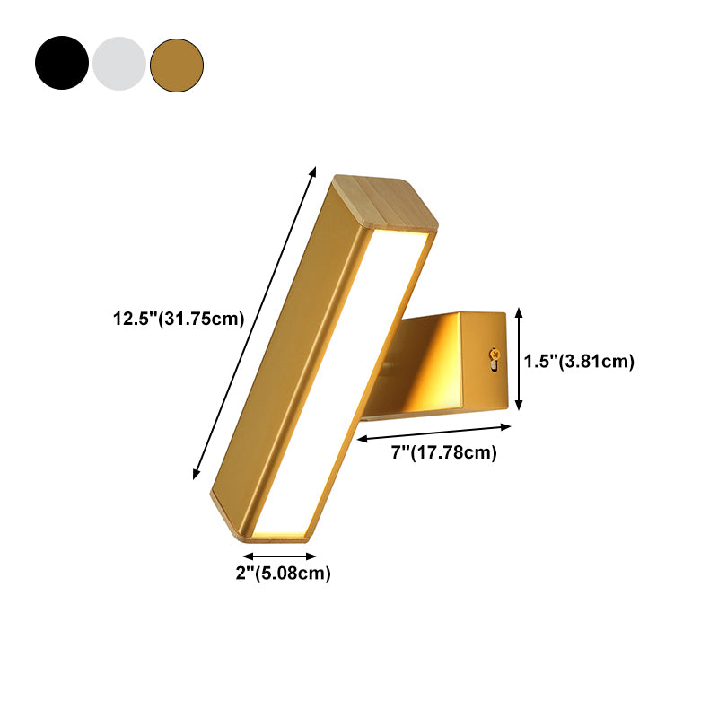 Modern Metal Wall Light Strip Rotatable 1 Light Wall Sconce for Bedroom