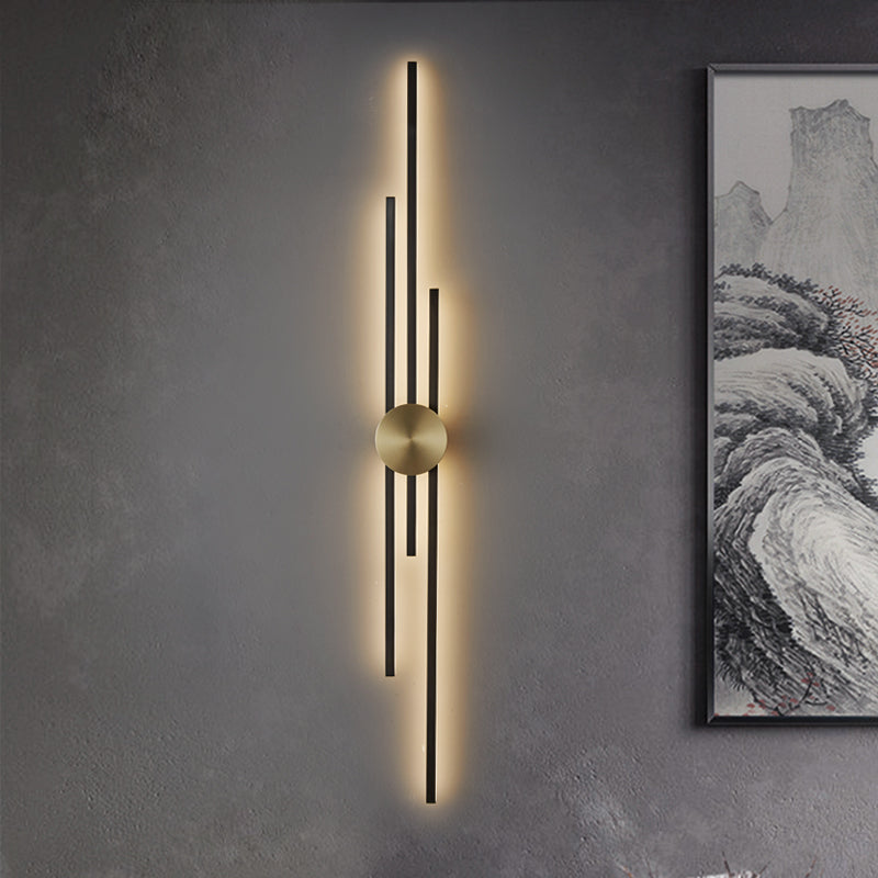 Metal Linear Shape Wall Light Modern Style Multi Lights Wall Mount Light Fixture