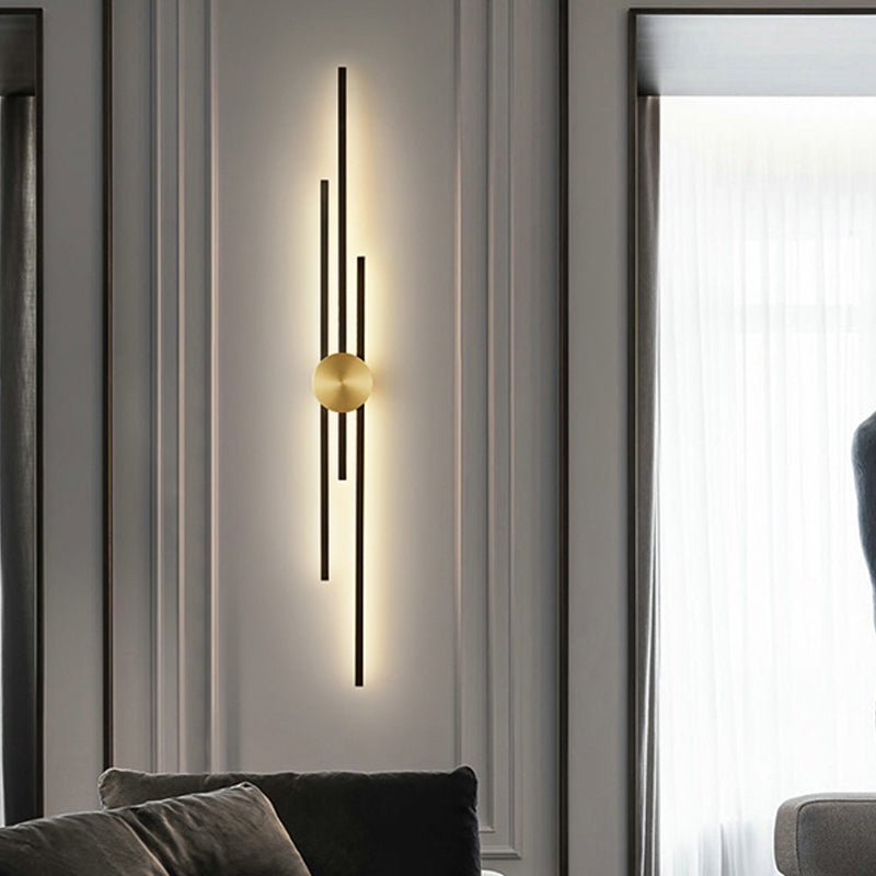 Metal Linear Shape Wall Light Modern Style Multi Lights Wall Mount Light Fixture