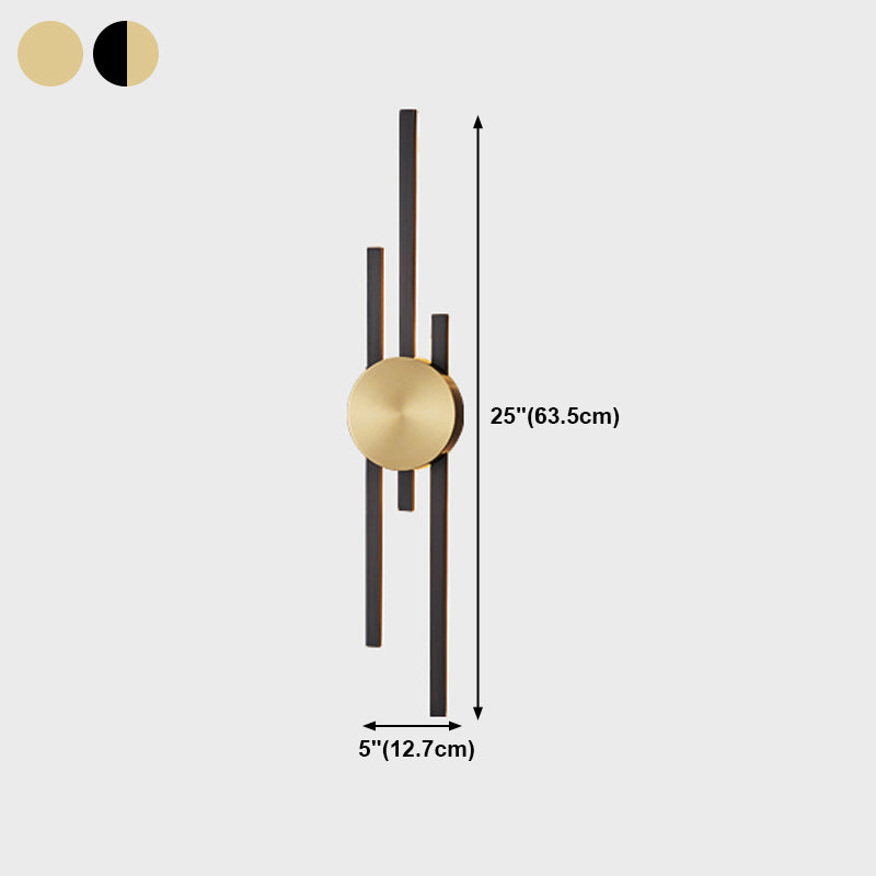 Metal Linear Shape Wall Light Modern Style Multi Lights Wall Mount Light Fixture