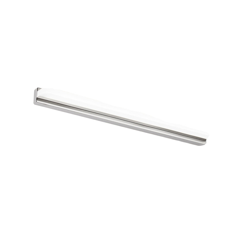 Luce vanità lineare Metal contemporanea 1 Mirror Light Led Light per bagno in argento