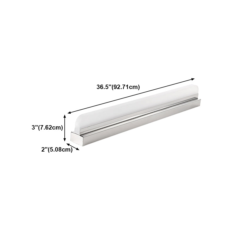 Luce vanità lineare Metal contemporanea 1 Mirror Light Led Light per bagno in argento