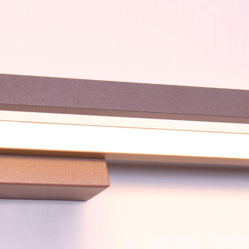Linear Modern Style Vanity Light Metal 1 Light LED Mirror Light for Bathroom in Brown