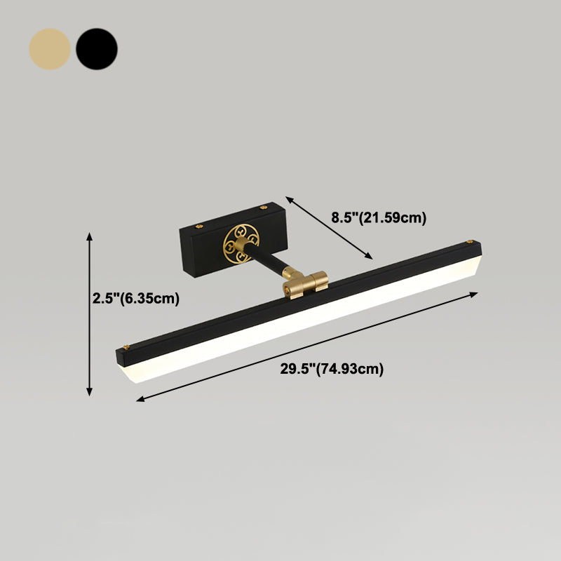 Metal Linear Shade Wall Sconce Modern Style 1- Light Mirror Wall Mount Lighting