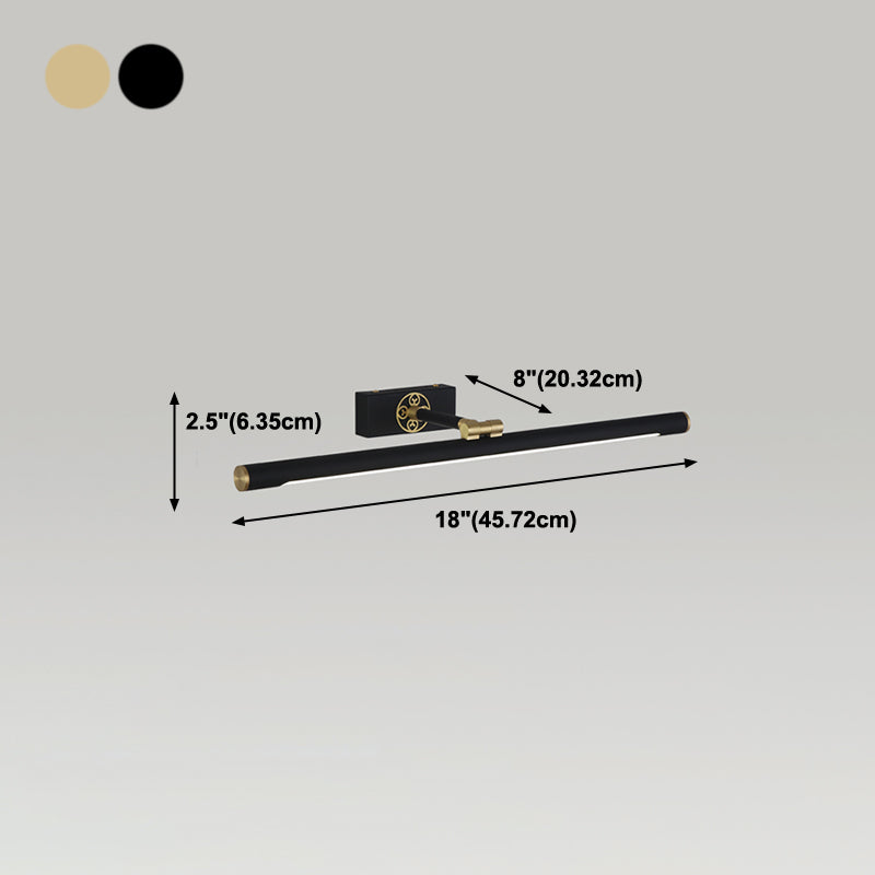 Metal Linear Shade Wall Sconce Modern Style 1- Light Mirror Wall Mount Lighting