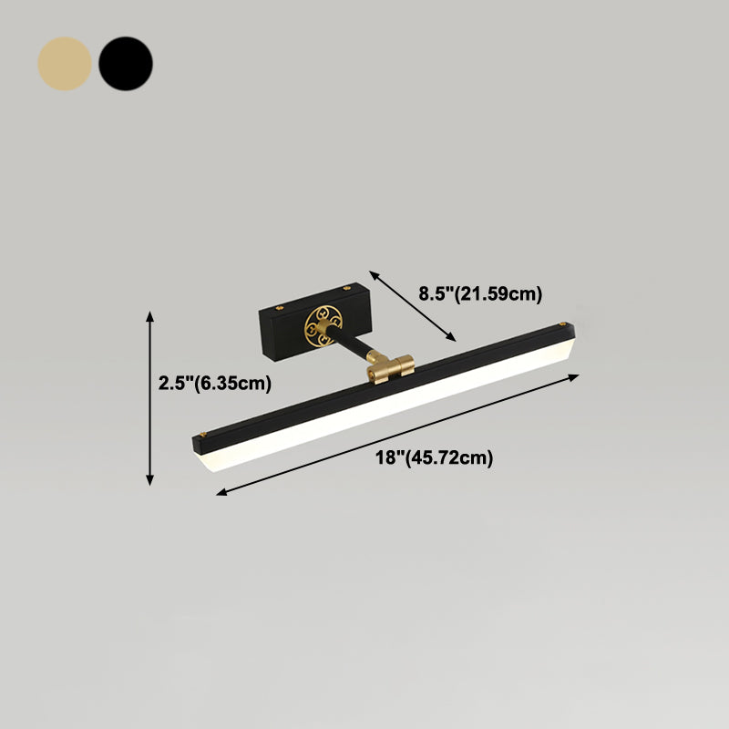 Metal Linear Shade Wall Sconce Modern Style 1- Light Mirror Wall Mount Lighting