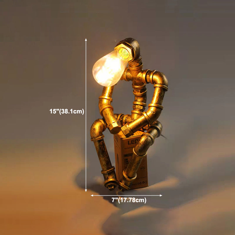 Industrial Style Unique Shape Table Lighting Metal 1 Light Table Lamp for Bedroom