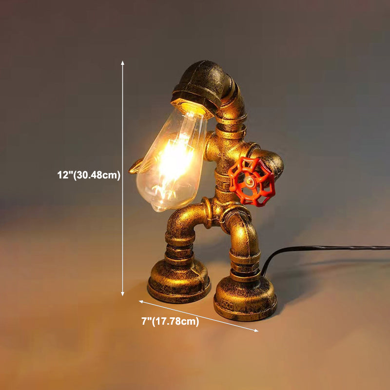 Industrial Style Unique Shape Table Lighting Metal 1 Light Table Lamp for Bedroom