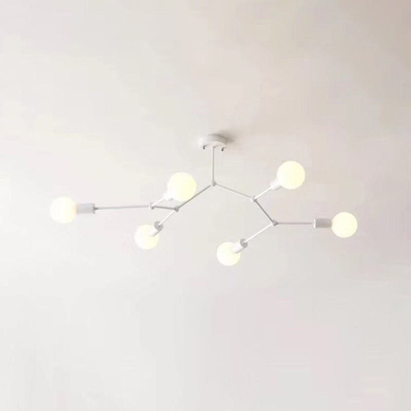 Luce lampadario in stile industriale 6 luci in metallo a sospensione per soggiorno