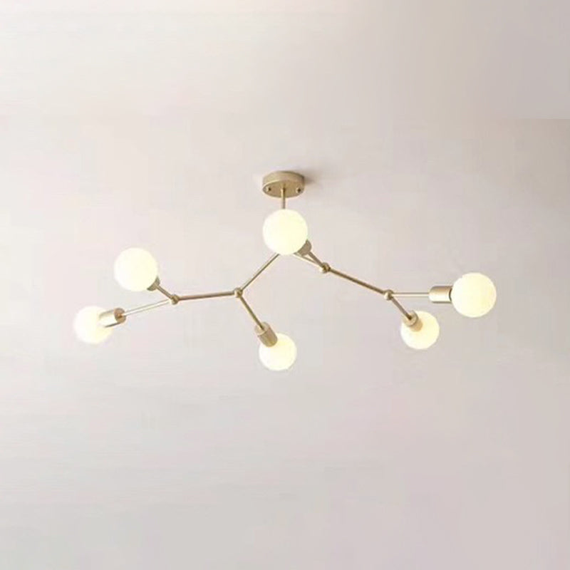 Iluminación de araña de estilo industrial 6 luces luz colgante de metal para sala de estar