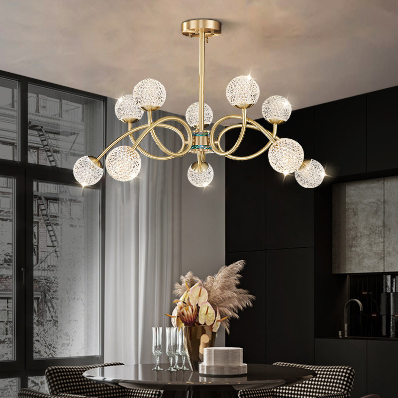 Gold Deckenhängung Lampe Moderne Globe Form Metall Kronleuchter Beleuchtung