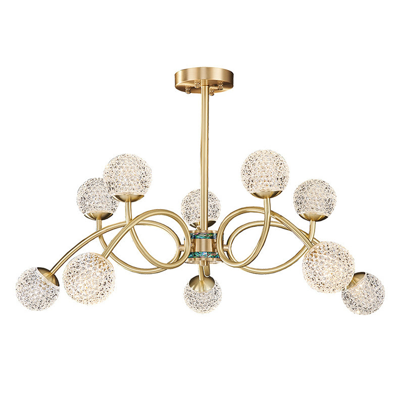 Gold Deckenhängung Lampe Moderne Globe Form Metall Kronleuchter Beleuchtung