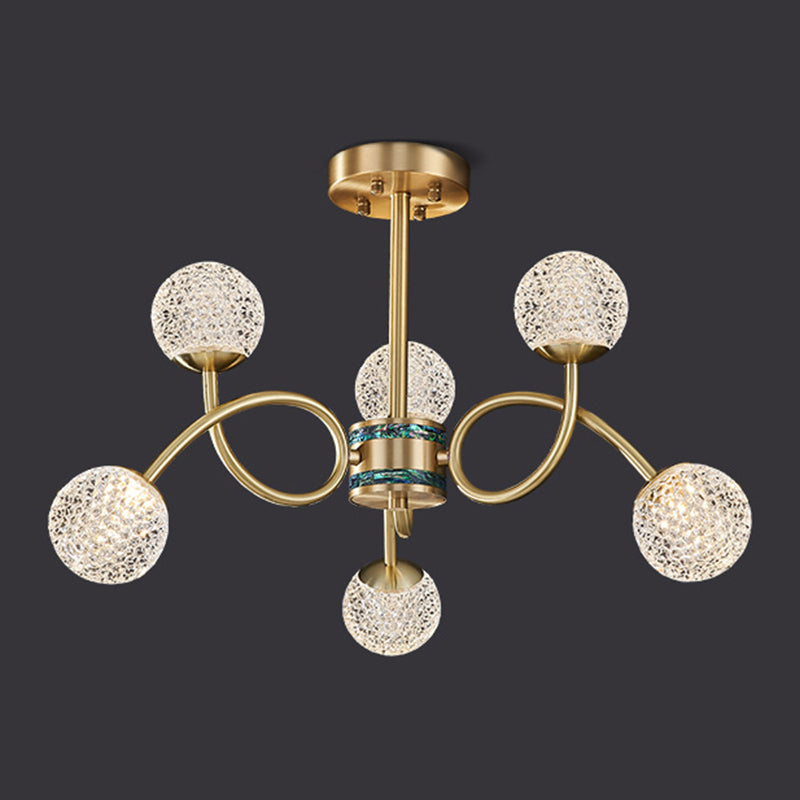Gold Deckenhängung Lampe Moderne Globe Form Metall Kronleuchter Beleuchtung