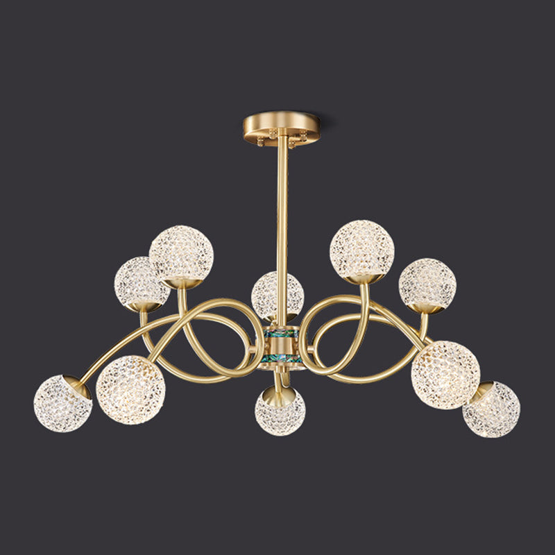 Gold Deckenhängung Lampe Moderne Globe Form Metall Kronleuchter Beleuchtung