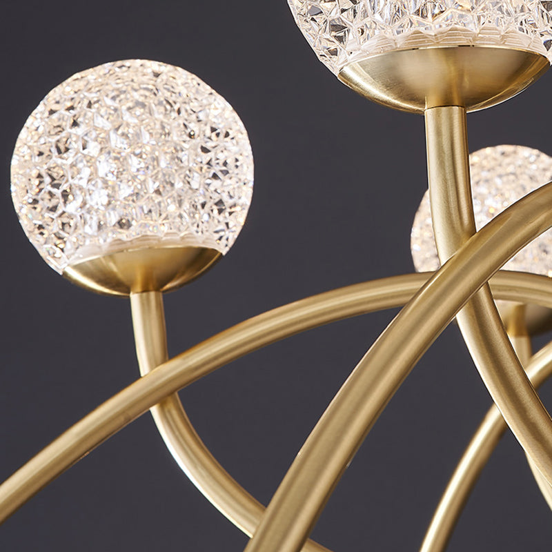 Gold Deckenhängung Lampe Moderne Globe Form Metall Kronleuchter Beleuchtung