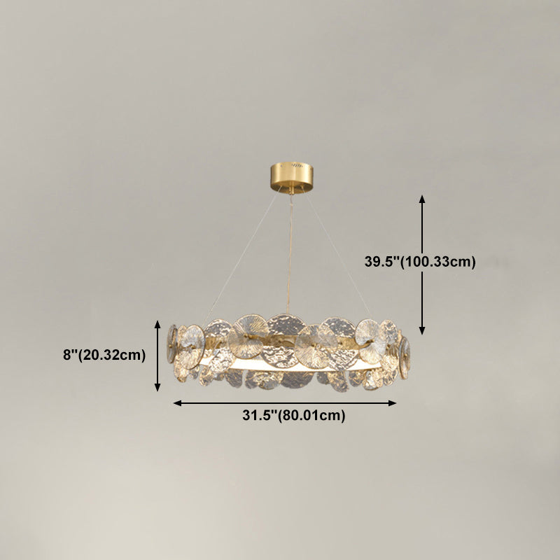 Kronleuchter Leuchte amerikanischer Stil rund Metallglas Kronleuchter in Gold