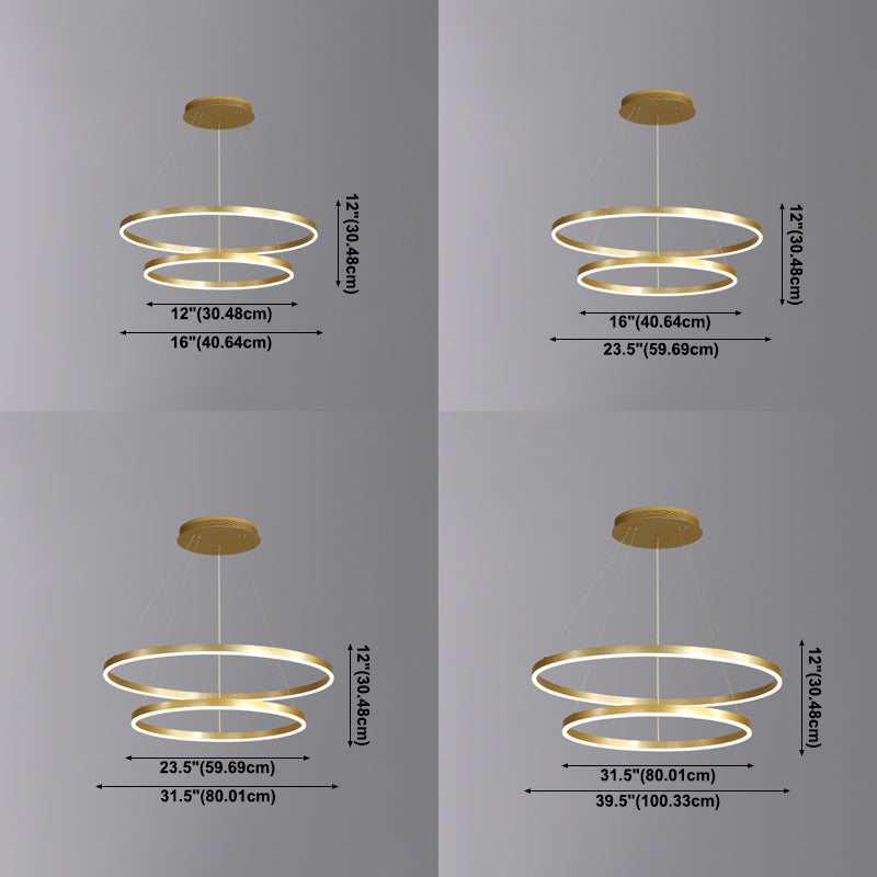 Runde Formhänger Kronleuchter Moderne Metallleuchterbeleuchtungsleuchten