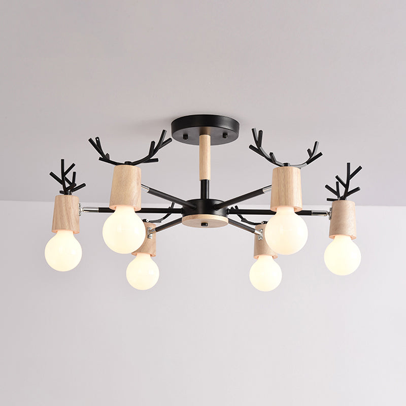 Geweihform Kronleuchter Lichter moderne Holzleuchterbeleuchtung.