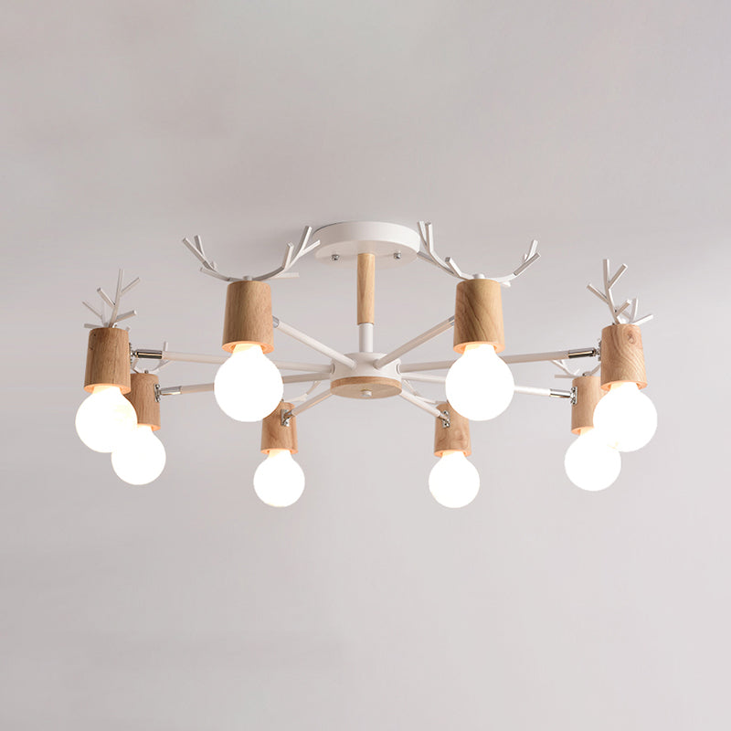 Geweihform Kronleuchter Lichter moderne Holzleuchterbeleuchtung.
