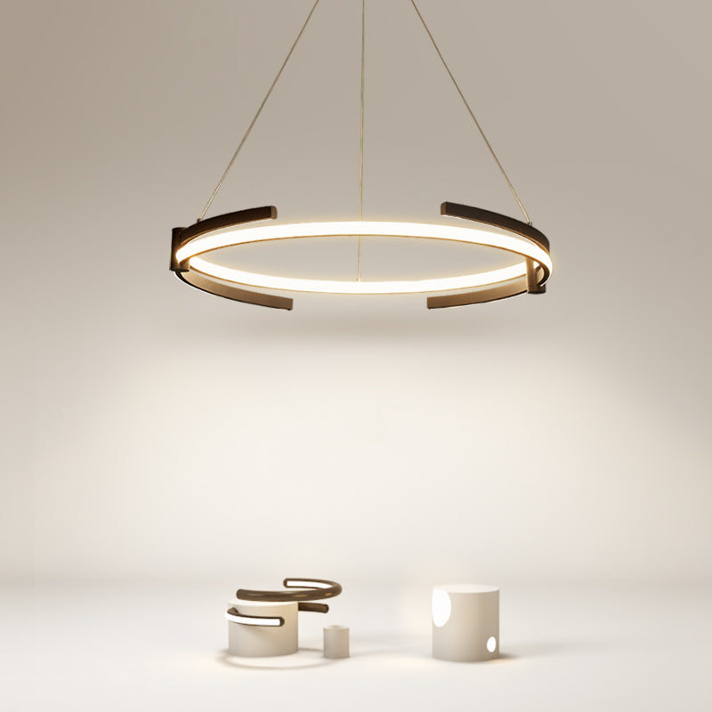 Zeitgenössische Radform Kronleuchter Lichter Metall 2 helle Kronleuchterbeleuchtung
