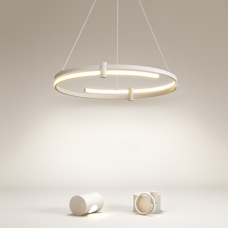 Zeitgenössische Radform Kronleuchter Lichter Metall 2 helle Kronleuchterbeleuchtung