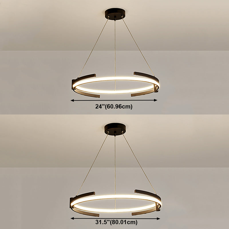 Zeitgenössische Radform Kronleuchter Lichter Metall 2 helle Kronleuchterbeleuchtung
