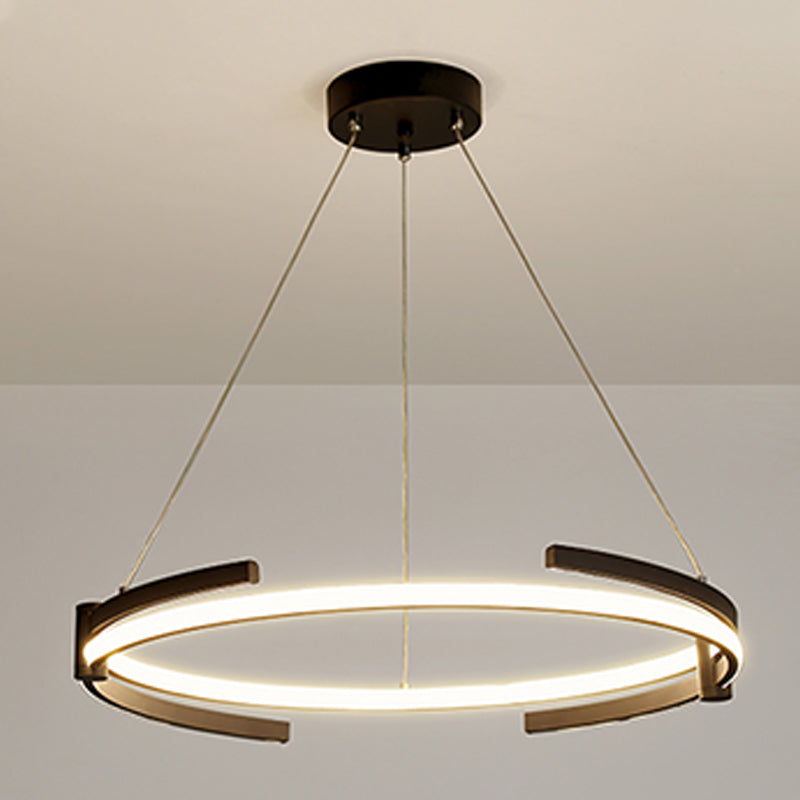 Zeitgenössische Radform Kronleuchter Lichter Metall 2 helle Kronleuchterbeleuchtung