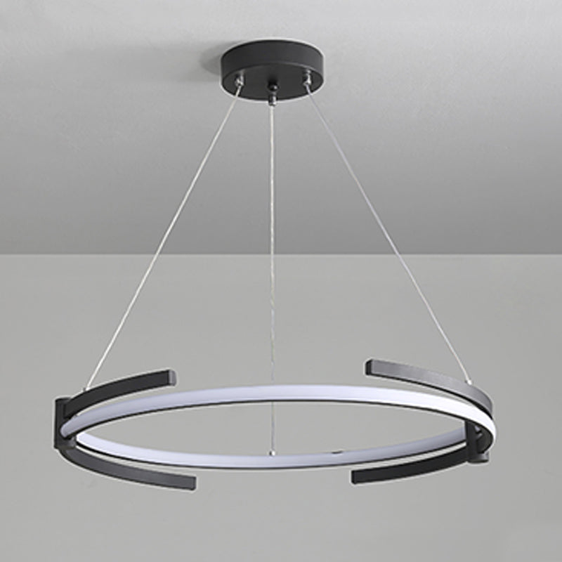 Zeitgenössische Radform Kronleuchter Lichter Metall 2 helle Kronleuchterbeleuchtung