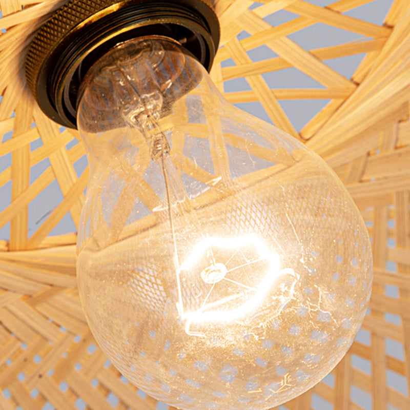 Scharbubstand Drop Lampe Bambus 1 Glühbirne Asienstil Anhänger Beleuchtung