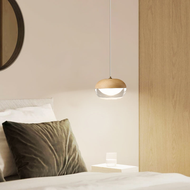 Dining Room Wood Hanging Ceiling Light Modern Ceiling Pendant Light with 1 Light