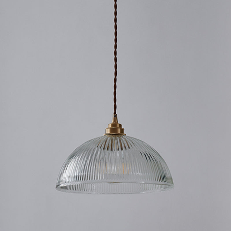 1-Light Dome Hanging Lamp Kit Industrial Glass Pendant Light for Dining Room