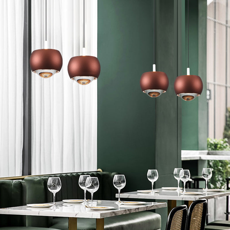 Round Metal Hanging Pendant Light Nordic LED Suspension Pendant Light