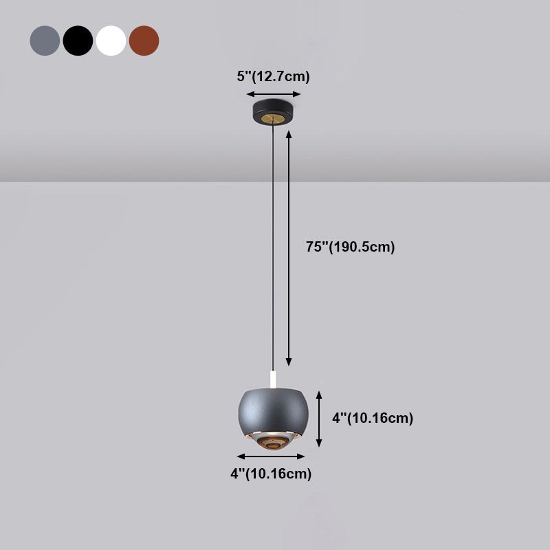 Round Metal Hanging Pendant Light Nordic LED Suspension Pendant Light