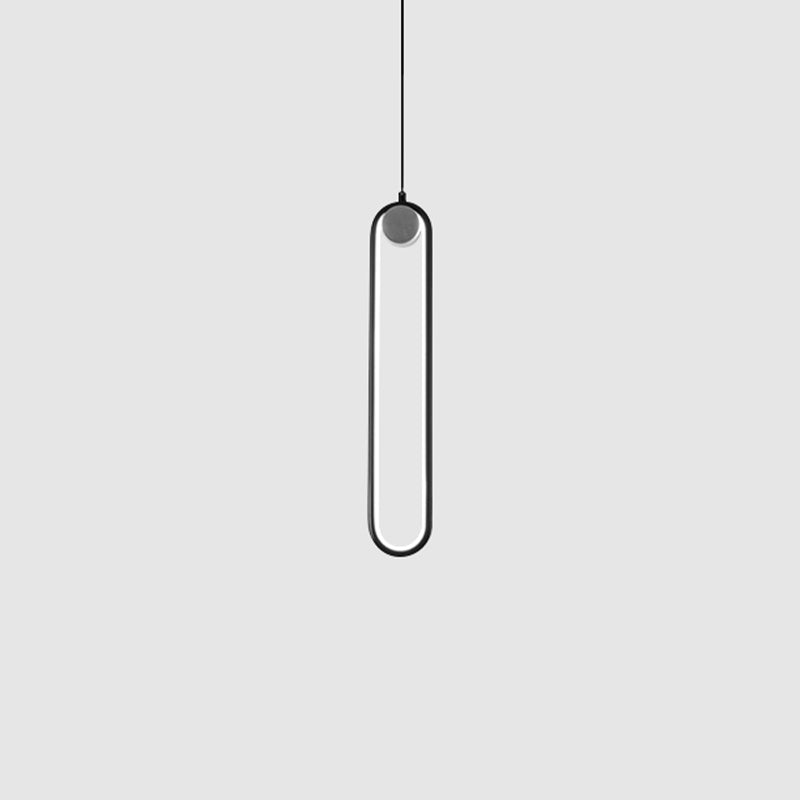 Linear Shape Metal Pendant Light Modern Style 1-Light Hanging Lamp