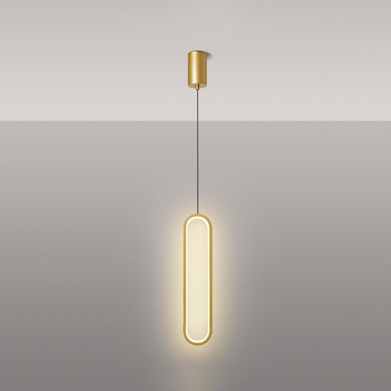 Linear Shape Metal Pendant Light Modern Style 1-Light Hanging Lamp